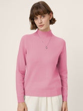 Load image into Gallery viewer, Premium Cashmere Blend Hand-Finished Seamless Mock Neck Ribbed Sweater RHEA