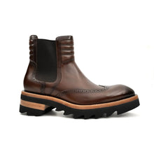 Load image into Gallery viewer, Espresso Brogue Lug Sole Chelsea