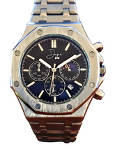 Load image into Gallery viewer, Stainless Steel Chronograph Watch- ChronoLunar Black Dial by Dapper Watches