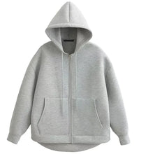 Load image into Gallery viewer, Winter Zipper High Street Double Pocket Oversized Loose Sweater - # BOAA13510008