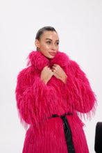 Load image into Gallery viewer, Faux Ostrich Effect Fur Coat