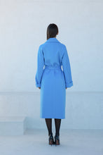 Load image into Gallery viewer, Classic Brushed Cashmere Wool Blend Overcoat in Azure