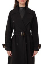 Load image into Gallery viewer, Madeline Cashmere Wool Blend Overcoat in Black