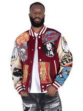 Load image into Gallery viewer, F1005 Love Scars Varsity Jacket - Burgundy