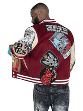 Load image into Gallery viewer, F1005 Love Scars Varsity Jacket - Burgundy