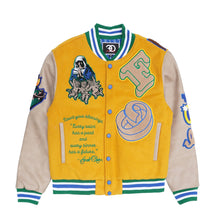 Load image into Gallery viewer, F1021 "SAINTS" Wool Varsity Jacket - Wheat