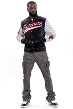 Load image into Gallery viewer, F1047 Earners League Satin Varsity Jacket - Black