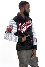 Load image into Gallery viewer, F1047 Earners League Satin Varsity Jacket - Black