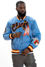 Load image into Gallery viewer, F1057 Chiefs Satin Varsity Jacket - Blue