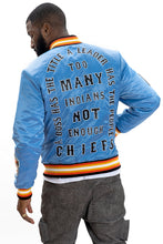 Load image into Gallery viewer, F1057 Chiefs Satin Varsity Jacket - Blue