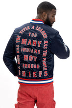 Load image into Gallery viewer, F1057 Chiefs Satin Varsity Jacket - Navy