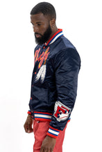 Load image into Gallery viewer, F1057 Chiefs Satin Varsity Jacket - Navy