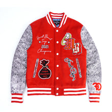 Load image into Gallery viewer, F1080 Honest Bread Wool Varsity Jacket - Red