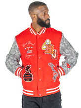 Load image into Gallery viewer, F1080 Honest Bread Wool Varsity Jacket - Red