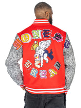 Load image into Gallery viewer, F1080 Honest Bread Wool Varsity Jacket - Red