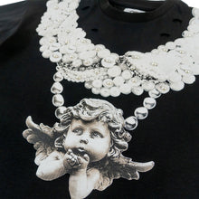 Load image into Gallery viewer, F111 La Perla Vintage Crop Tee - Black