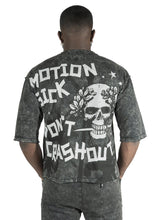 Load image into Gallery viewer, F132 Motion Sickness Cropped Tee - Black