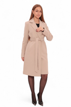 Load image into Gallery viewer, Windsor Classic Wraparound Cashmere Blend Overcoat in Beige