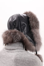 Load image into Gallery viewer, Genuine Silver Fox Fur Genuine Leather Hat