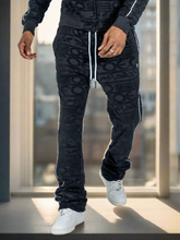 Load image into Gallery viewer, F4378 Baroque Burn Out Terry Set - Black