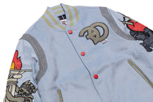 Load image into Gallery viewer, F1071 CASA De Wool Varsity Jacket - Blue