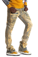 Load image into Gallery viewer, F1772 Basel Distressed Stacked Jeans - Antique Wash