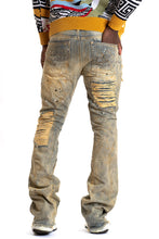 Load image into Gallery viewer, F1772 Basel Distressed Stacked Jeans - Antique Wash