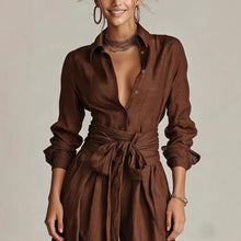 Load image into Gallery viewer, Women's Collar Long Sleeve Top & High-Waist Pants Two-Piece Set – 5 Colors