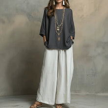 Load image into Gallery viewer, Women's Bohemian Loose Three-Quarter Sleeve Top Set