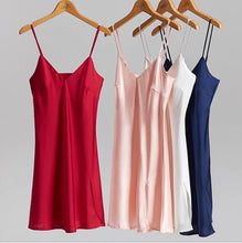 Load image into Gallery viewer, Silky Elegant Night Dress Slips Multicolors - Short