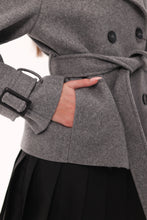 Load image into Gallery viewer, Megan Tailored Wool Blend Coat in Grey