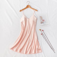 Load image into Gallery viewer, Silky Elegant Night Dress Slips Multicolors - Short