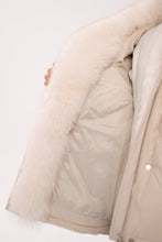 Load image into Gallery viewer, Genuine Polar Fox Fur Down Insulated Parka in Ivory