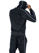 Load image into Gallery viewer, F4378 Baroque Burn Out Terry Set - Black