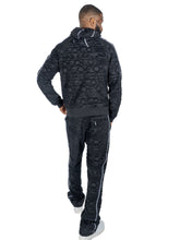 Load image into Gallery viewer, F4378 Baroque Burn Out Terry Set - Black