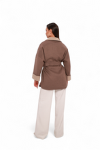 Load image into Gallery viewer, Sandro Cashmere Blend Overcoat in Latte