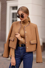 Load image into Gallery viewer, Luxy Cropped Leather Trim Jacket