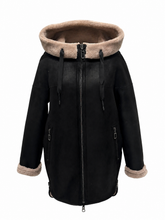 Load image into Gallery viewer, ⇆ Reversible Faux Shearling Hooded Coat