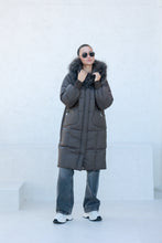 Load image into Gallery viewer, Lauren Genuine Fur Trim Down Fill Coat in Tobacco