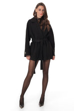 Load image into Gallery viewer, Astoria Midi Cashmere Wool Blend Coat in Black
