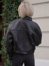 Load image into Gallery viewer, Marlowe Braided Genuine Leather Jacket in Black