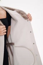 Load image into Gallery viewer, Genuine Mink Fur Double Face Wool Hooded Poncho