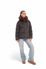 Load image into Gallery viewer, Elisa Genuine Polar Fox Fur Cashmere Effect Down Coat