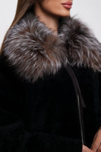 Load image into Gallery viewer, Palermo Genuine Astrakhan Silver Fox Trim Coat