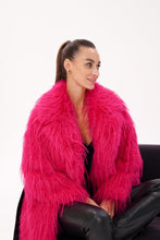Load image into Gallery viewer, Faux Ostrich Effect Fur Coat
