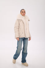 Load image into Gallery viewer, Genuine Polar Fox Fur Down Insulated Parka in Ivory