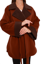 Load image into Gallery viewer, Sandro Cashmere Blend Overcoat in Cinnamon