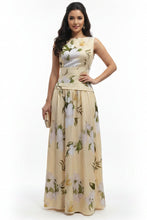 Load image into Gallery viewer, Women's Floral Print Sleeveless Backless Waist-Cinching Maxi Dress