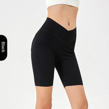 Load image into Gallery viewer, High-Waist Stretchy Denim Shorts with Pockets – Slimming Casual Fitness Shorts