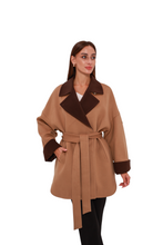 Load image into Gallery viewer, Sandro Cashmere Blend Overcoat in Camel